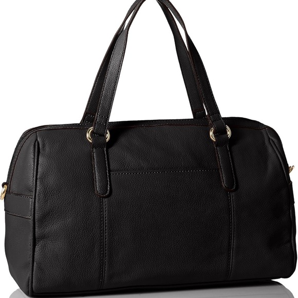 Tignanello Main Street Satchel Black and Gold with Semi-Structured Design - Picture 14 of 16